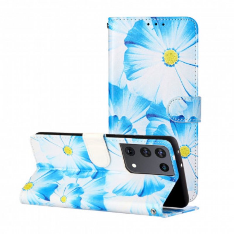 Folio Deksel Til Samsung Galaxy S21 Ultra 5G Gale Blomster