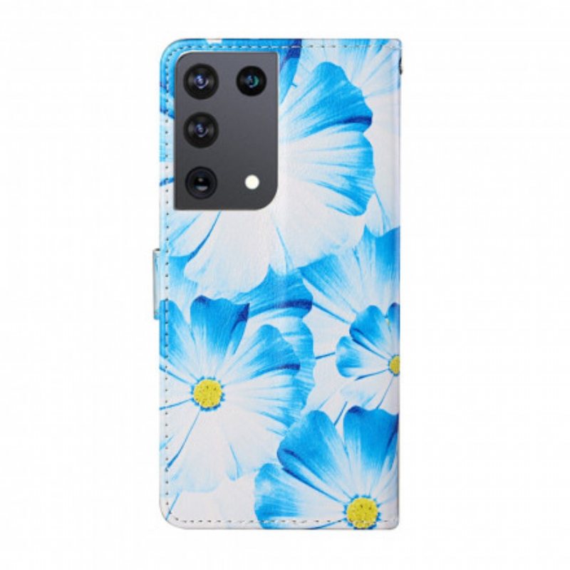 Folio Deksel Til Samsung Galaxy S21 Ultra 5G Gale Blomster