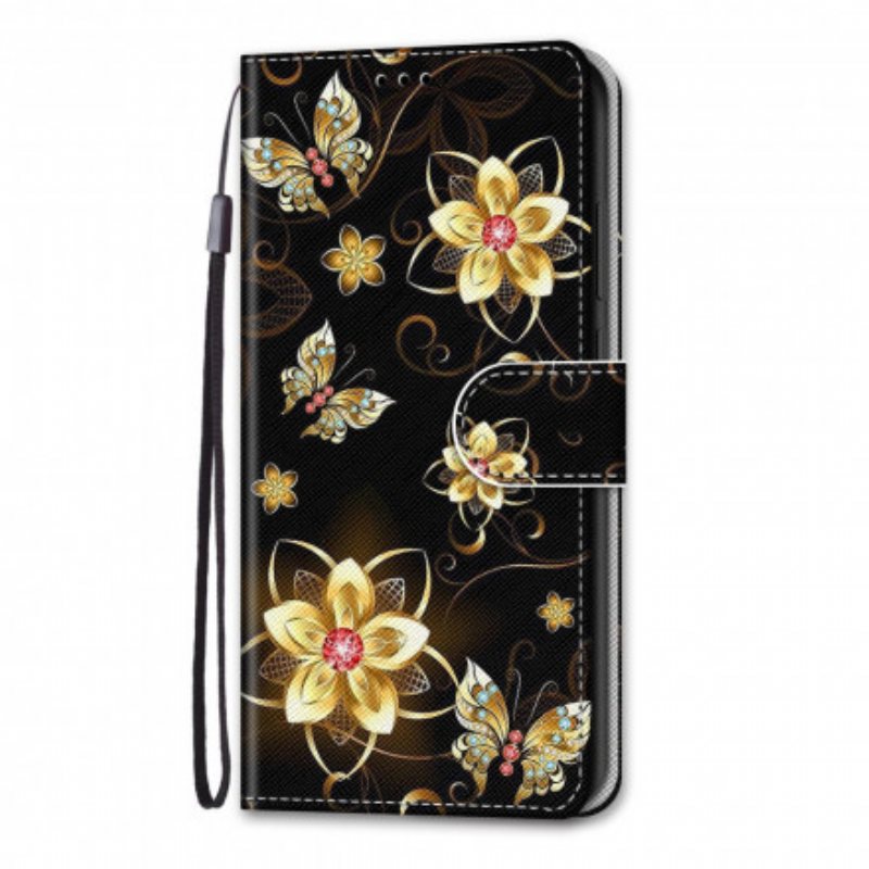 Folio Deksel Til Samsung Galaxy S21 Ultra 5G Magiske Blomster