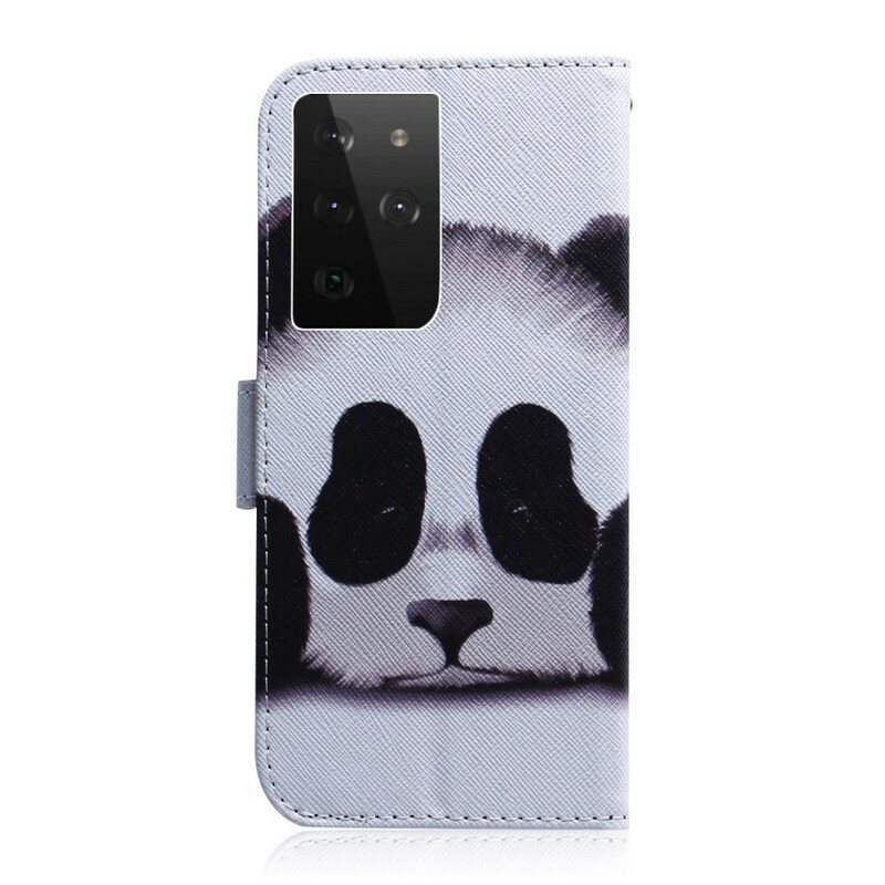 Lærdeksel Til Samsung Galaxy S21 Ultra 5G Panda Ansikt