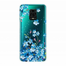 Deksel Til Xiaomi Redmi Note 9S / 9 Pro Blå Blomster