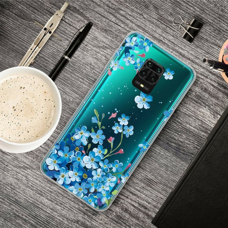 Deksel Til Xiaomi Redmi Note 9S / 9 Pro Blå Blomster