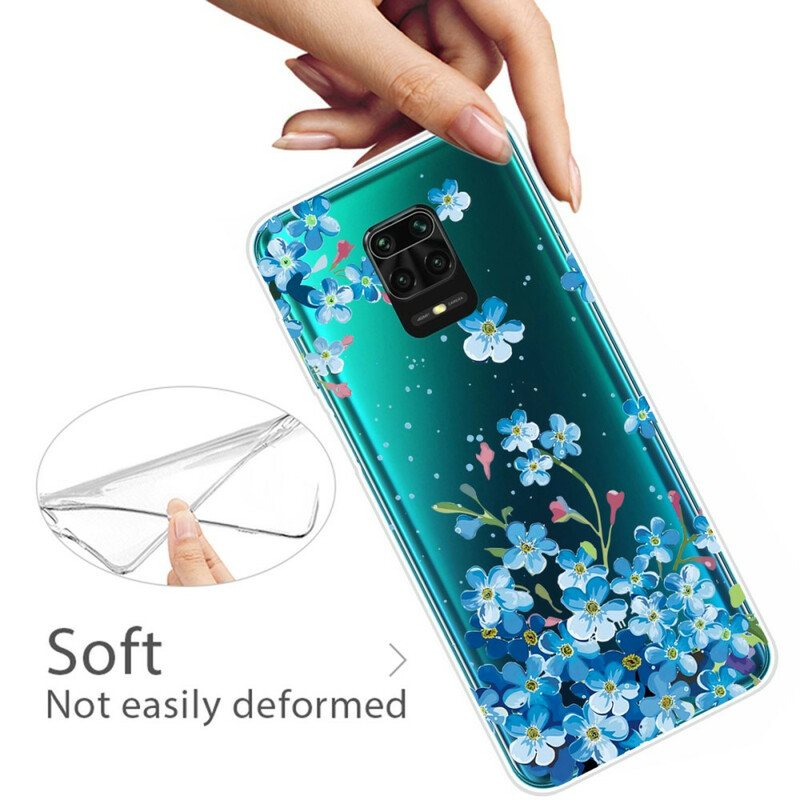 Deksel Til Xiaomi Redmi Note 9S / 9 Pro Blå Blomster