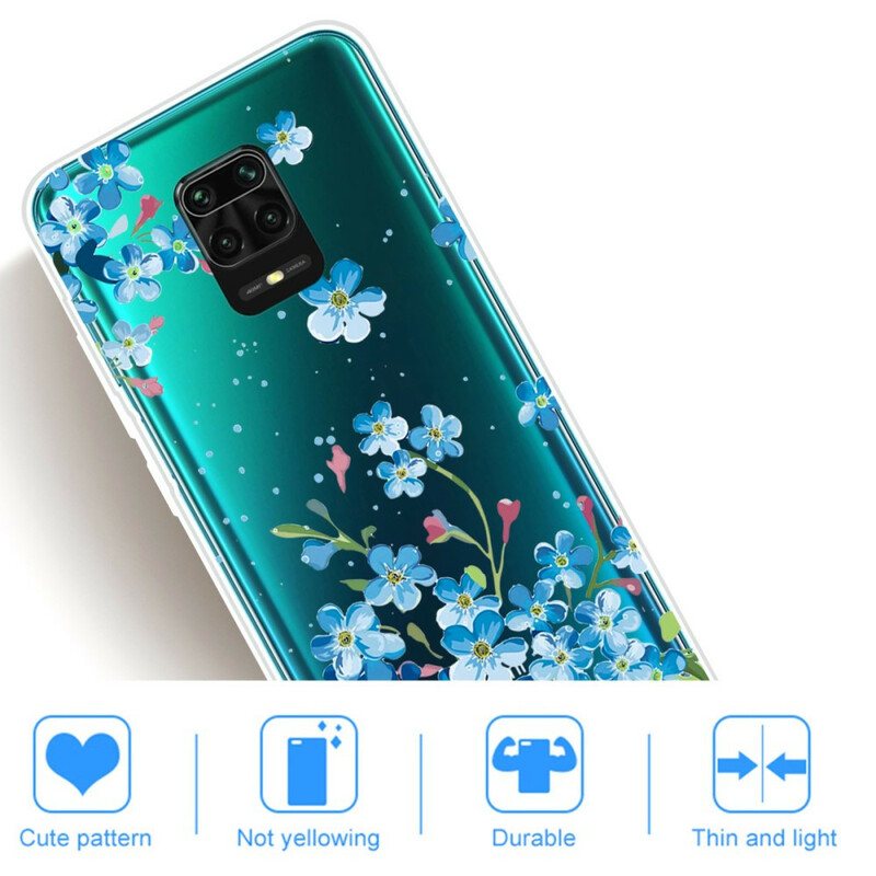 Deksel Til Xiaomi Redmi Note 9S / 9 Pro Blå Blomster