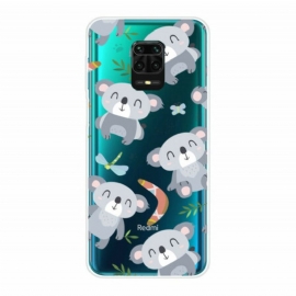 Deksel Til Xiaomi Redmi Note 9S / 9 Pro Små Grå Pandaer