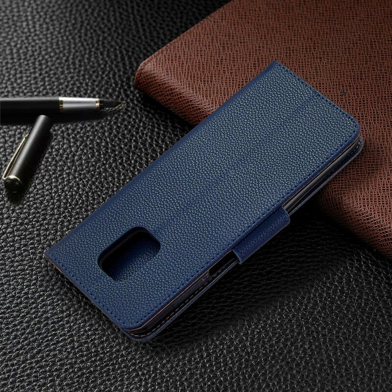 Folio Deksel Til Xiaomi Redmi Note 9S / 9 Pro Litchi Skinneffekt