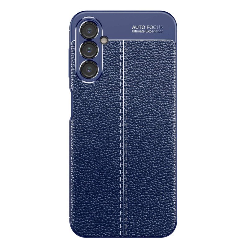 Deksel Til Samsung Galaxy A14 / A14 5G Dobbel Linje Litchi Leather Effect