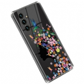 Deksel Til Samsung Galaxy A14 / A14 5G Gjennomsiktig Blomsterhode