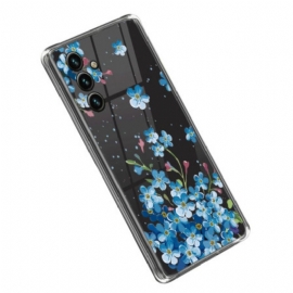 Deksel Til Samsung Galaxy A14 / A14 5G Sømløse Blå Blomster