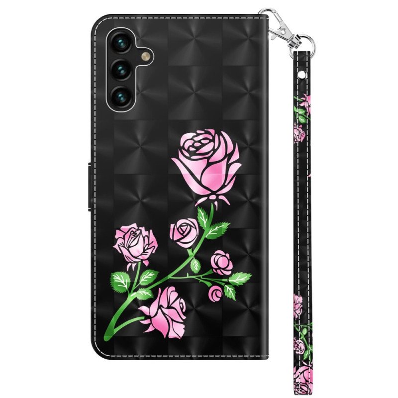 Folio Deksel Til Samsung Galaxy A14 / A14 5G Med Kjede Stropp Roses