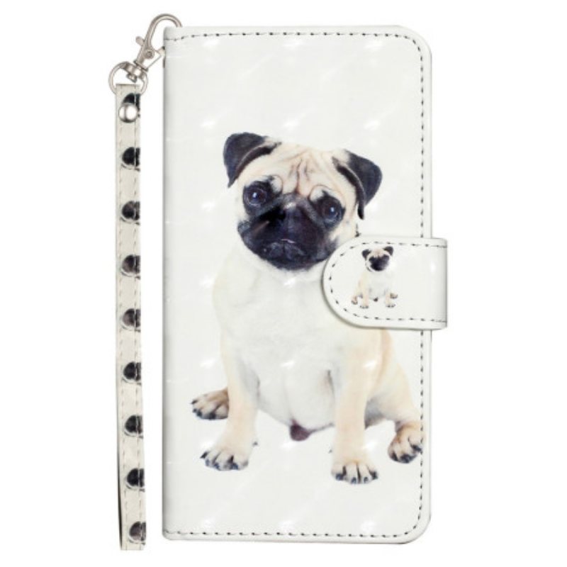 Folio Deksel Til Samsung Galaxy A14 / A14 5G Med Kjede Thong Dog