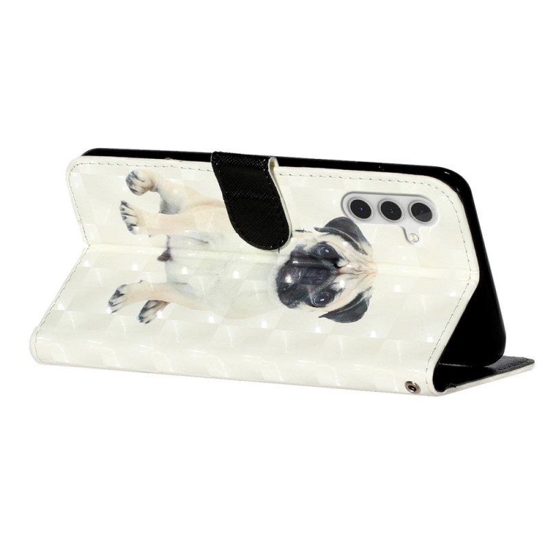 Folio Deksel Til Samsung Galaxy A14 / A14 5G Med Kjede Thong Dog