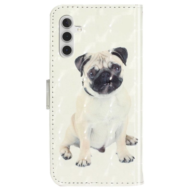 Folio Deksel Til Samsung Galaxy A14 / A14 5G Med Kjede Thong Dog