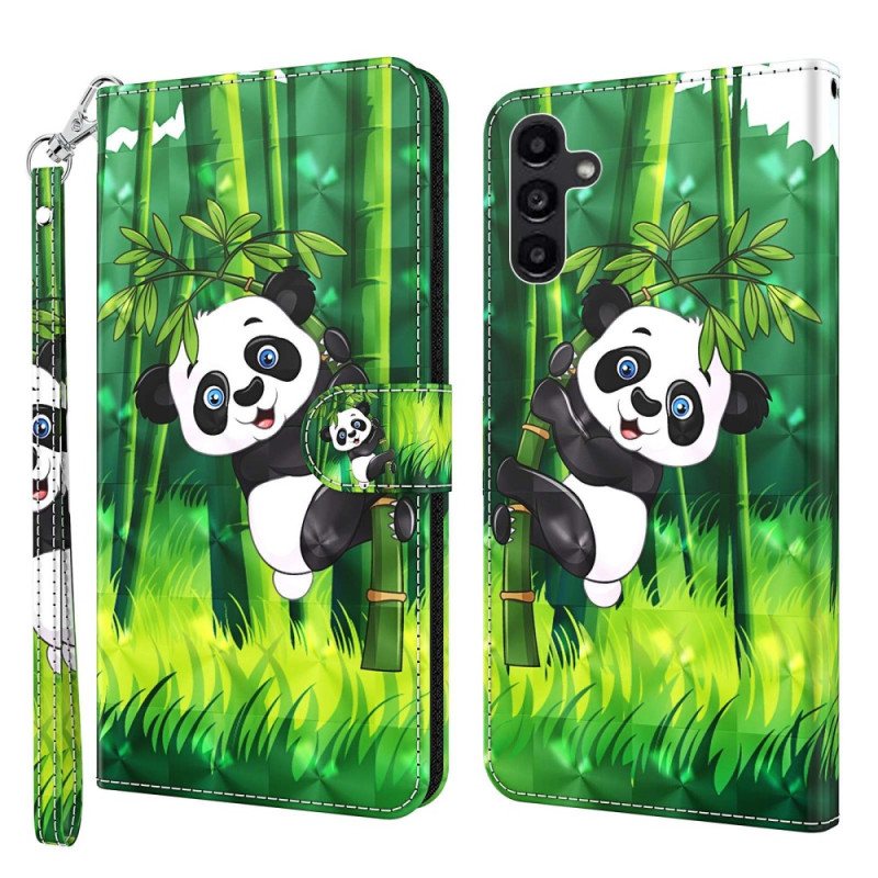 Folio Deksel Til Samsung Galaxy A14 / A14 5G Panda Bambus