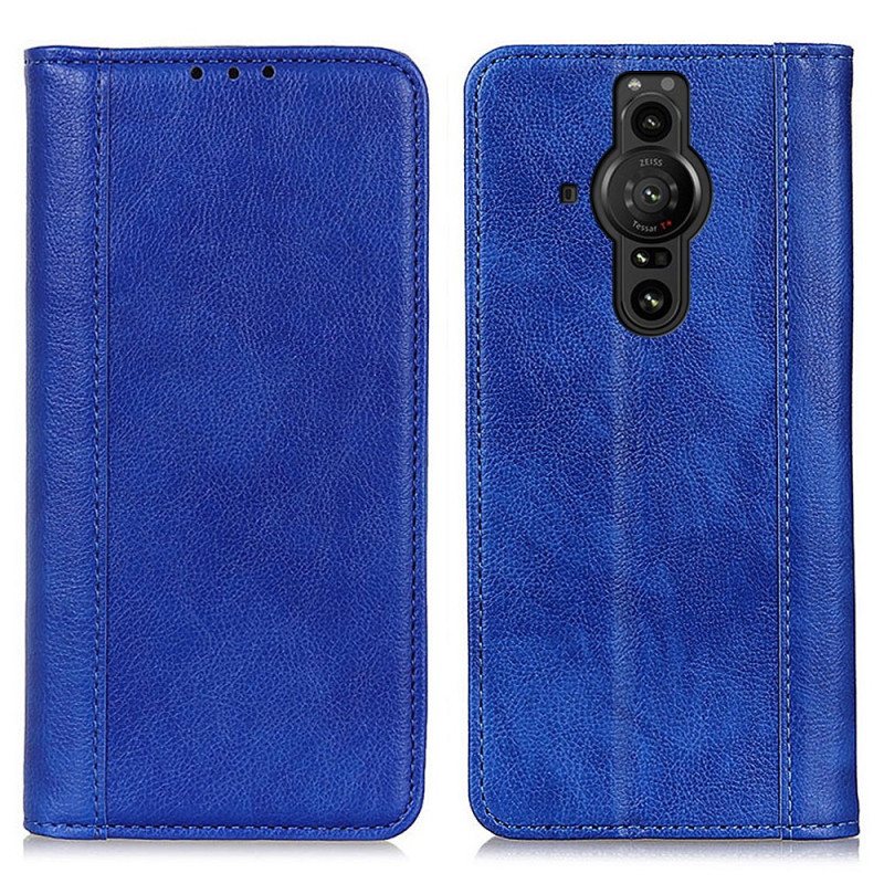 Beskyttelse Deksel Til Sony Xperia Pro-I Folio Deksel Elegance Split Litchi Leather