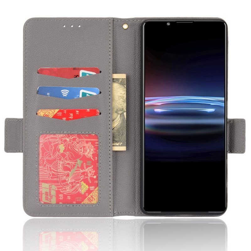 Folio Deksel Til Sony Xperia Pro-I Premium Litchi-skinneffekt