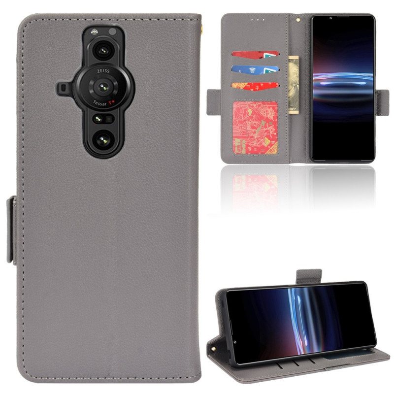 Folio Deksel Til Sony Xperia Pro-I Premium Litchi-skinneffekt