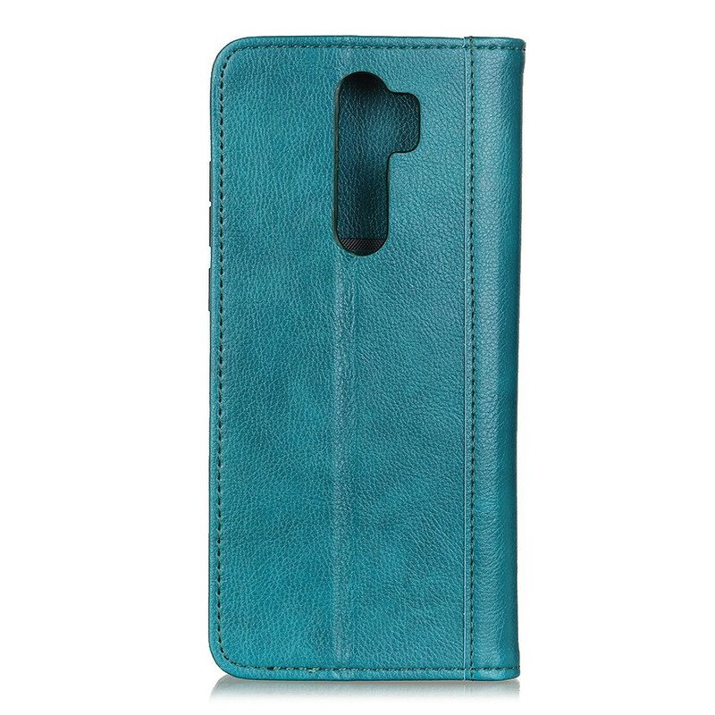 Beskyttelse Deksel Til Xiaomi Redmi 9 Folio Deksel Litchi Split Leather-versjon