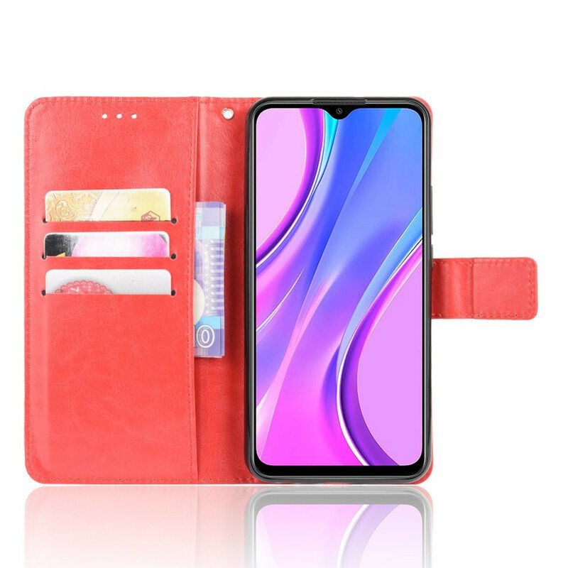 Folio Deksel Til Xiaomi Redmi 9 Prangende Kunstskinn