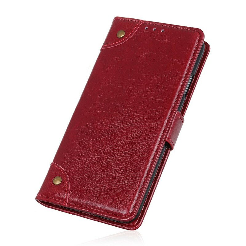 Folio Deksel Til Xiaomi Redmi 9 Stil Nappa Leather Vintage Nagler