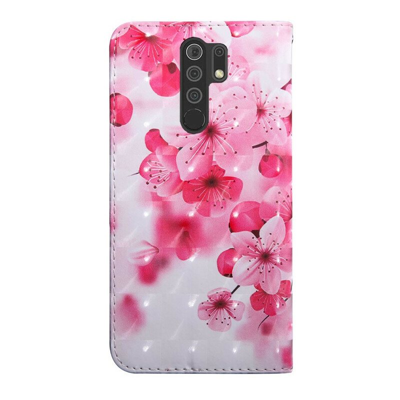 Lærdeksel Til Xiaomi Redmi 9 Rosa Blomster