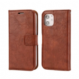 Deksel Folio Deksel Til iPhone 12 Mini Avtakbar Distressed Skinnstil