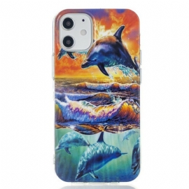 Deksel Til iPhone 12 Mini Delfiner I Frihet