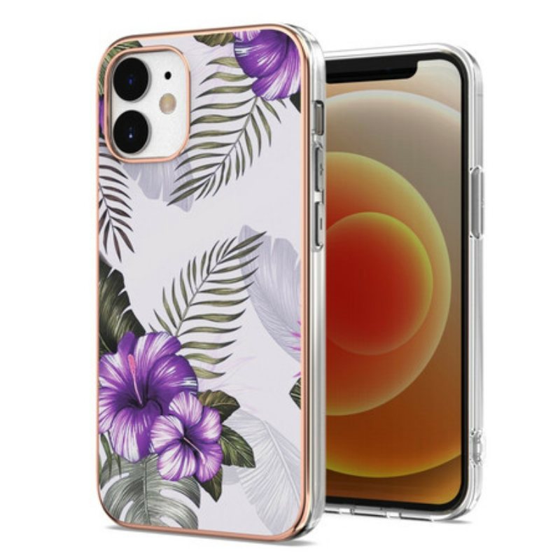 Deksel Til iPhone 12 Mini Fiolette Blomster