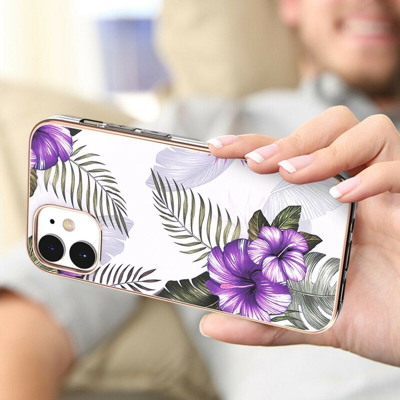 Deksel Til iPhone 12 Mini Fiolette Blomster