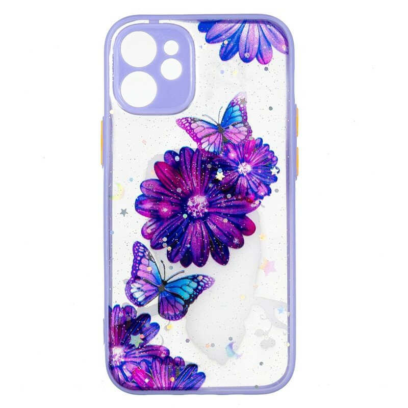 Deksel Til iPhone 12 Mini Floral Butterfly Hybrid