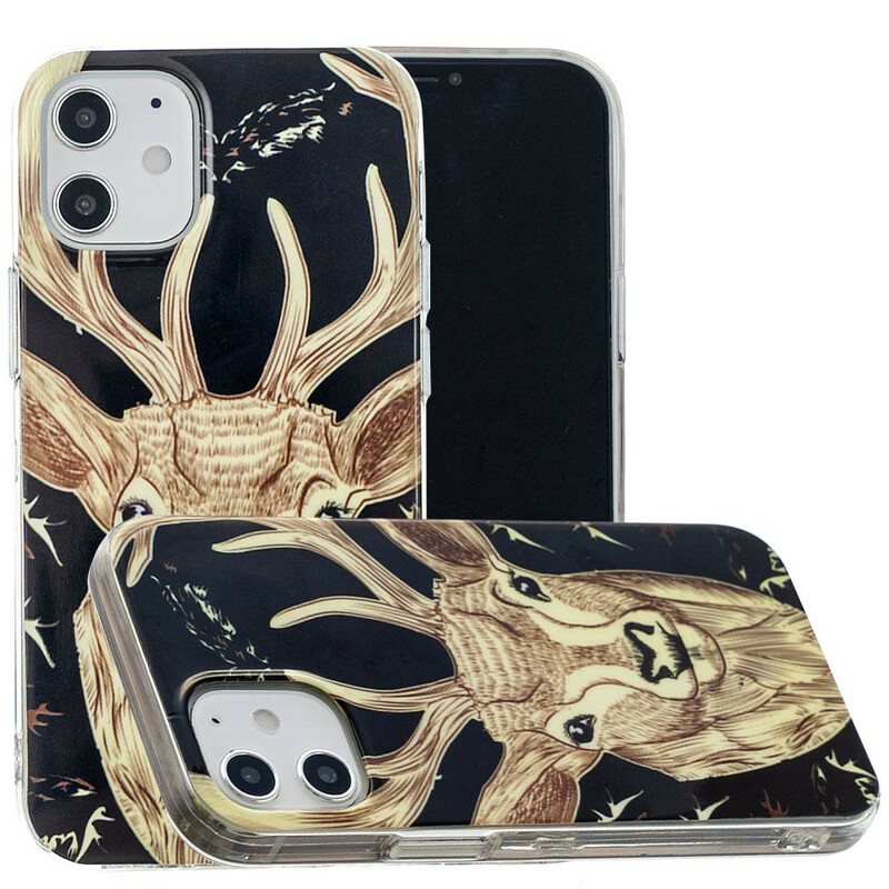 Deksel Til iPhone 12 Mini Fluorescerende Majestic Deer