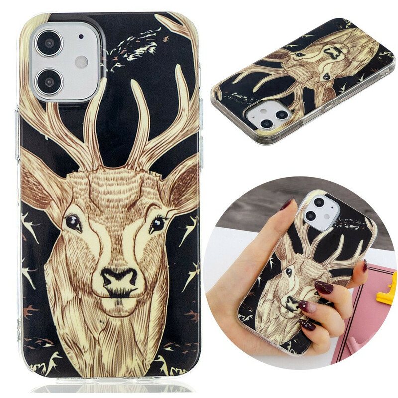 Deksel Til iPhone 12 Mini Fluorescerende Majestic Deer