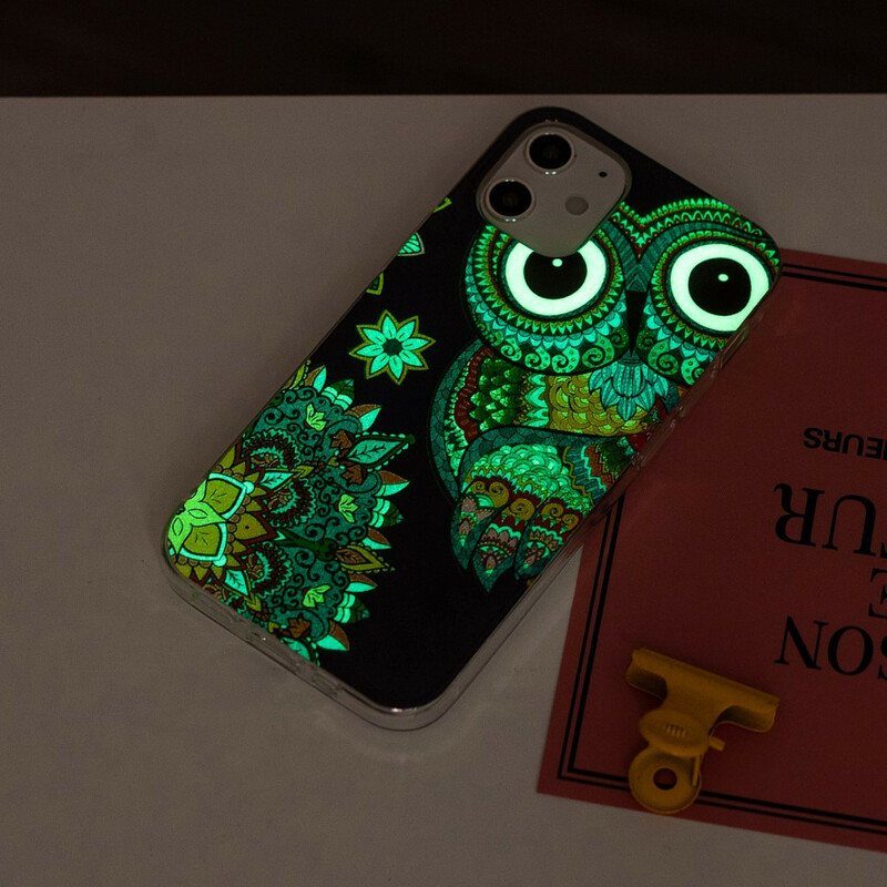 Deksel Til iPhone 12 Mini Fluorescerende Ugle Mandala