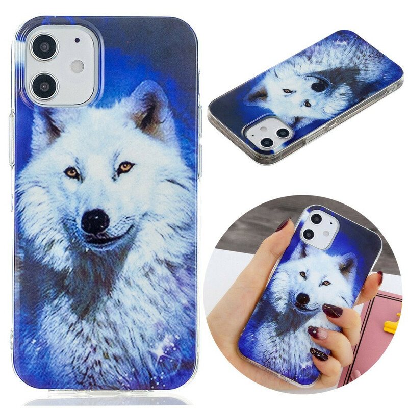 Deksel Til iPhone 12 Mini Fluorescerende Wolf-serien