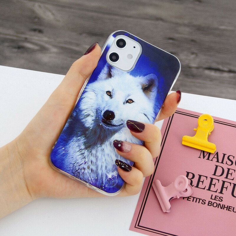 Deksel Til iPhone 12 Mini Fluorescerende Wolf-serien