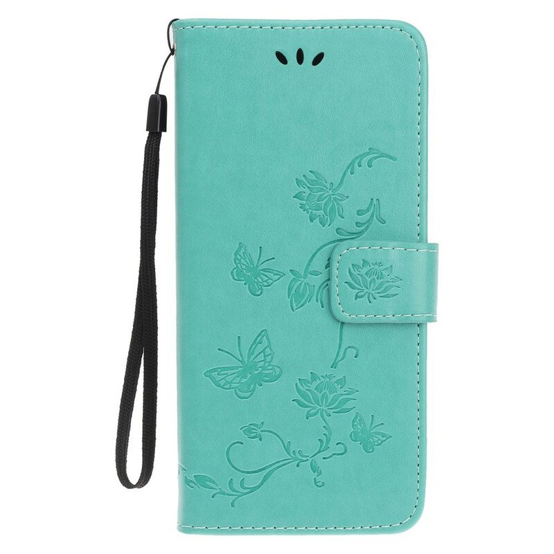 Folio Deksel Til iPhone 12 Mini Med Kjede Strappy Floral