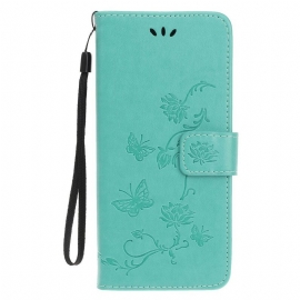 Folio Deksel Til iPhone 12 Mini Med Kjede Strappy Floral