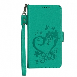 Folio Deksel Til iPhone 12 Mini Med Kjede Strappy Heart