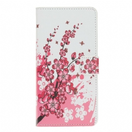 Folio Deksel Til iPhone 12 Mini Tropiske Blomster
