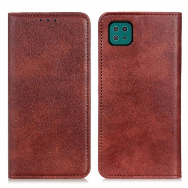 Beskyttelse Deksel Til Samsung Galaxy A22 5G Folio Deksel Elegance Split Litchi Leather