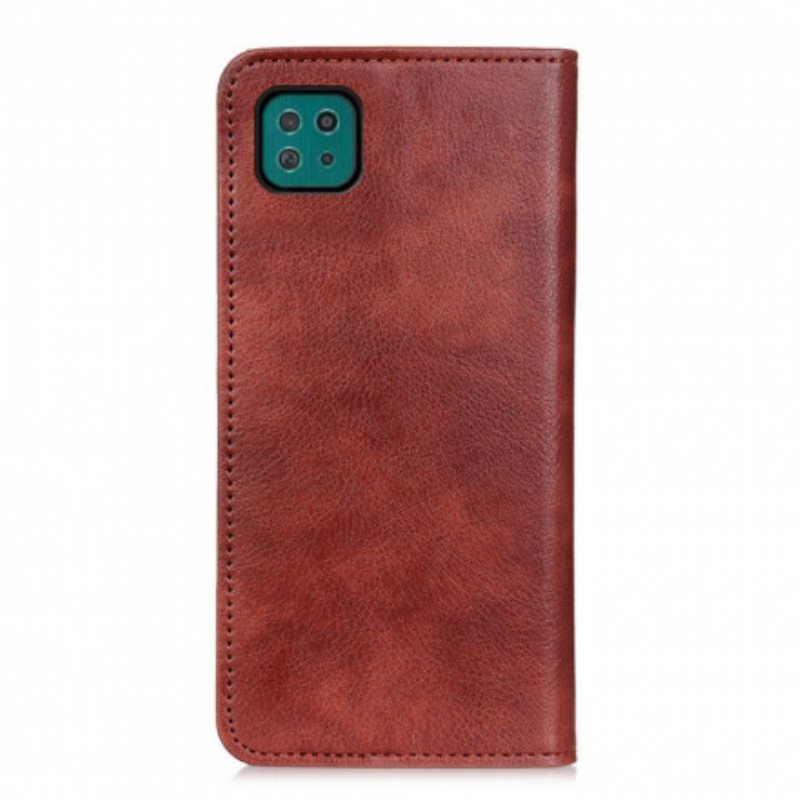 Beskyttelse Deksel Til Samsung Galaxy A22 5G Folio Deksel Elegance Split Litchi Leather