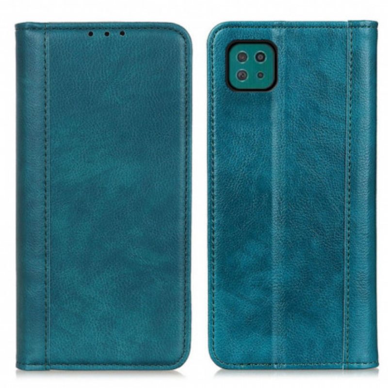 Beskyttelse Deksel Til Samsung Galaxy A22 5G Folio Deksel Litchi Split Leather-versjon