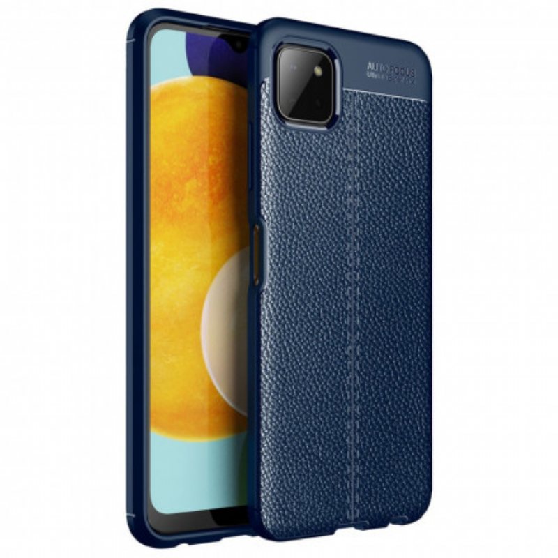 Deksel Til Samsung Galaxy A22 5G Dobbel Linje Litchi Leather Effect