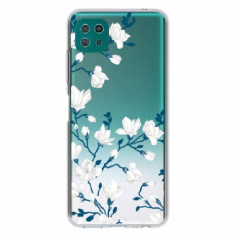 Deksel Til Samsung Galaxy A22 5G Hvite Blomster