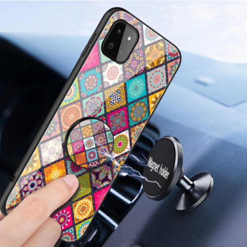 Deksel Til Samsung Galaxy A22 5G Patchwork Magnetisk Holder