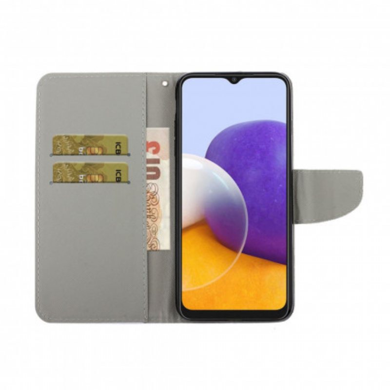 Folio Deksel Til Samsung Galaxy A22 5G Magiske Sommerfugler