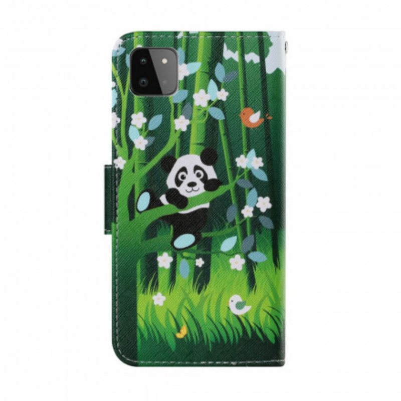 Folio Deksel Til Samsung Galaxy A22 5G Panda Walk