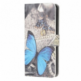 Lærdeksel Til Samsung Galaxy A22 5G Butterfly Prestige Blå