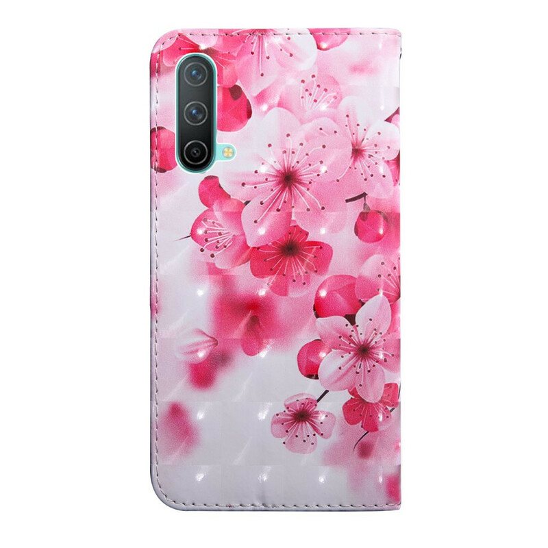 Folio Deksel Til OnePlus Nord CE 5G Rosa Blomster