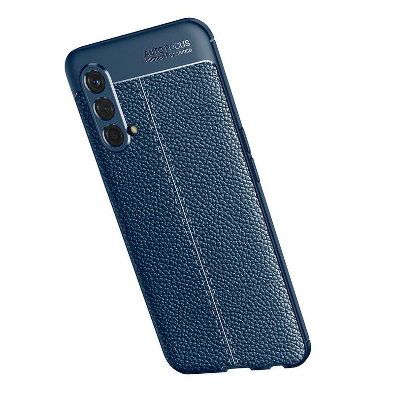 Mobildeksel Til OnePlus Nord CE 5G Dobbel Linje Litchi Leather Effect